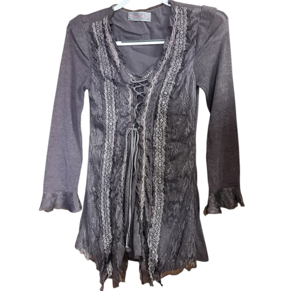 Whimsy Goth ANGEL Y2K TUNIC SWEATER - Picture 2 of 5